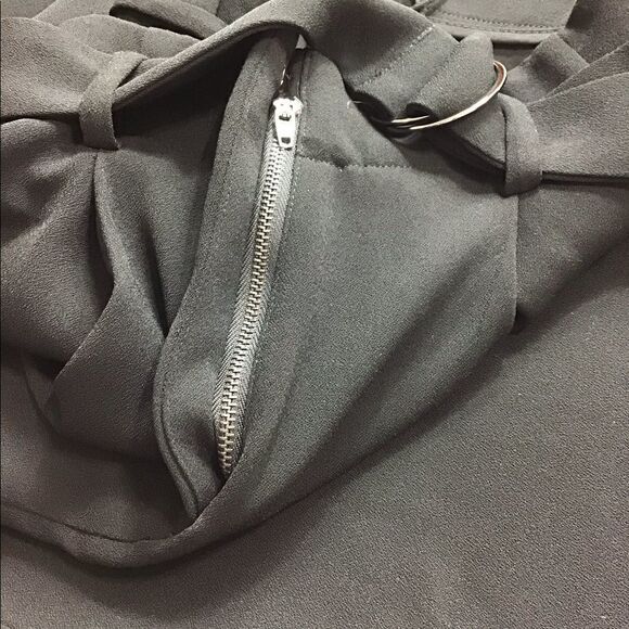 FAMEāANDĀ PARTNERS Black High Waist Wide Leg Trouser Pants Sizeā4 - Picture 7 of 8